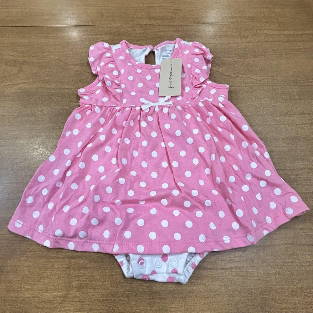 First Impressions Romper Baby Girls 18 Months Pink Polka Dot Sunsuit NWT